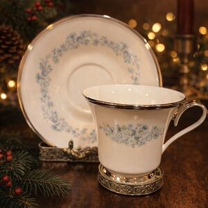 Vintage Lenox “Repertoire” Footed Cup & Saucer Set Platinum Trim · Made in USA